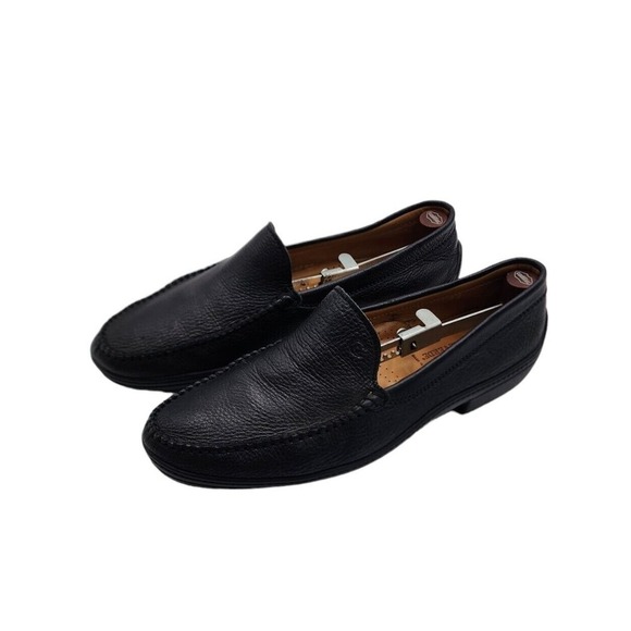 Valleverde Aria Condizionata Italian Pebbled Leather Black Slip-on Moccasin main image 6